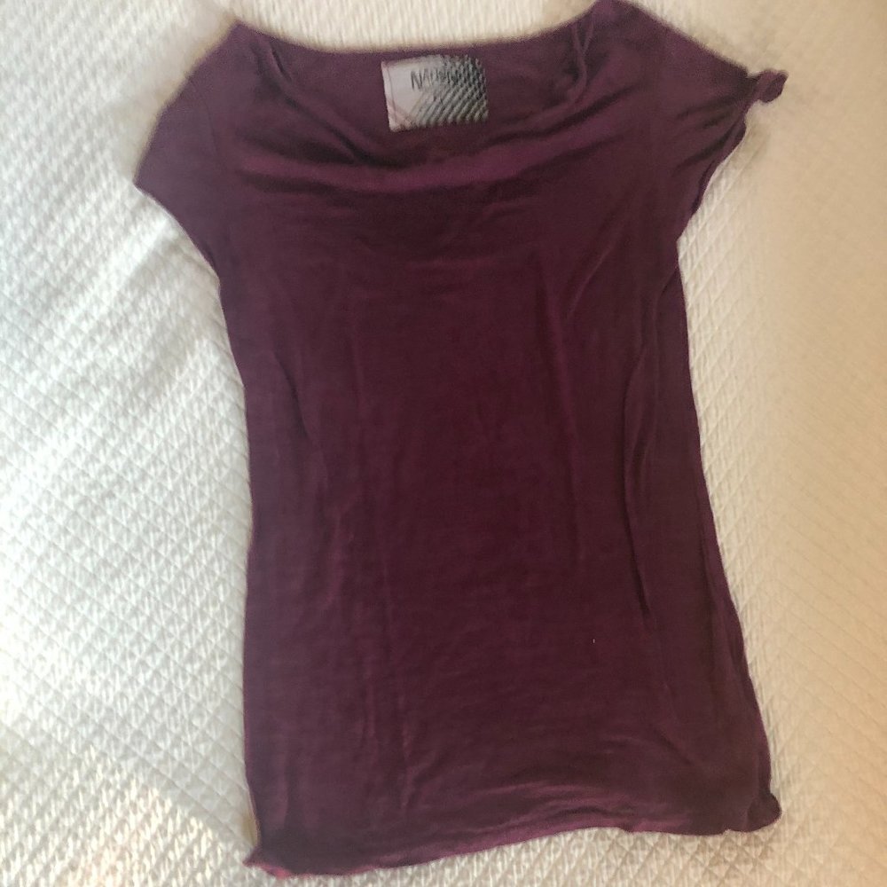 Nation drape neck short sleeve tee